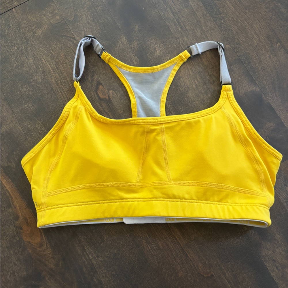 LOLË Yellow and Gray Sports Bra